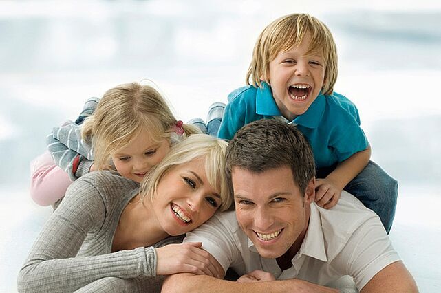 happy family and a man who quit drinking